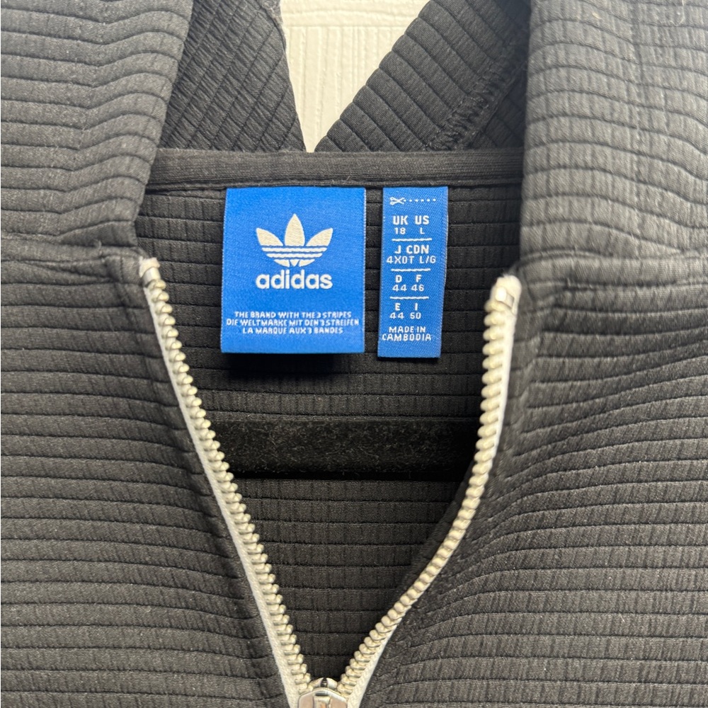 Adidas Black Ribbed Jacket - Picture 3 of 3